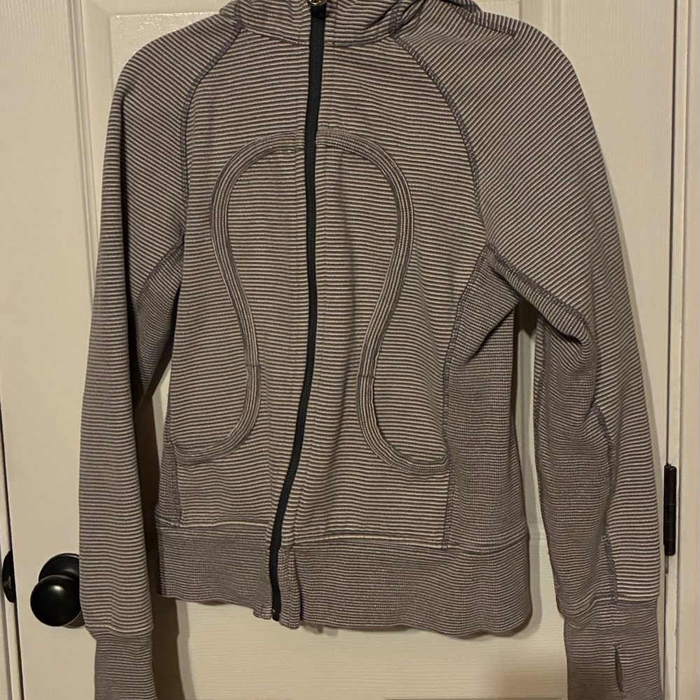 Lululemon Striped Scuba Zip-Up Hoodie size 8